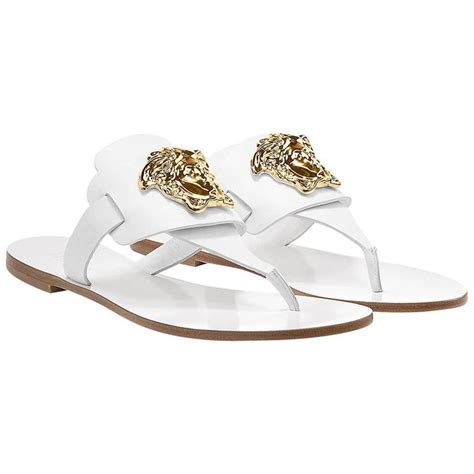 white Versace thong sandals